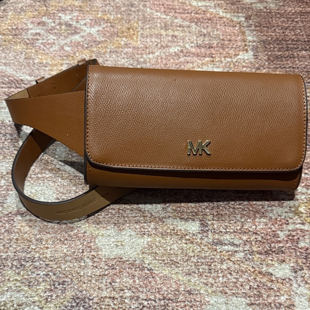 Michael Kors Tan Leather Crossbody Belt Bag